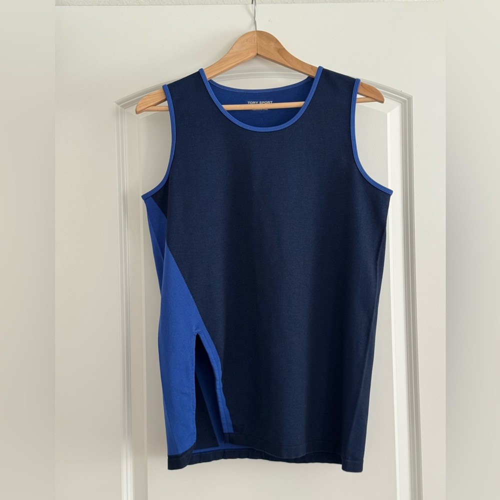 Tory Sport Navy and Royal Blue Tank Top